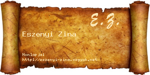 Eszenyi Zina névjegykártya